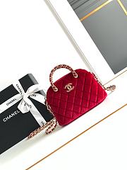 Chanel Chain Clutch Red In Velvet-11*16*5.5cm - 1