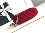 Chanel Chain Clutch Red In Velvet-11*16*5.5cm - 4