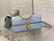 DIOR Miss Daisy Mini Bag Blue lambskin leather oversized rattan-22x12.5x4cm - 1