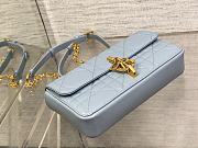 DIOR Miss Daisy Mini Bag Blue lambskin leather oversized rattan-22x12.5x4cm - 4