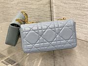 DIOR Miss Daisy Mini Bag Blue lambskin leather oversized rattan-22x12.5x4cm - 3