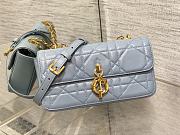 DIOR Miss Daisy Mini Bag Blue lambskin leather oversized rattan-22x12.5x4cm - 2