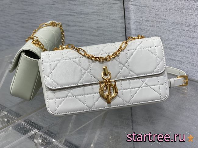 DIOR Miss Daisy Mini Bag White lambskin leather oversized rattan-22x12.5x4cm - 1