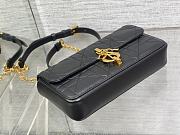 DIOR Miss Daisy Mini Bag Black lambskin leather oversized rattan-22x12.5x4cm - 4