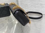 DIOR Miss Daisy Mini Bag Black lambskin leather oversized rattan-22x12.5x4cm - 3