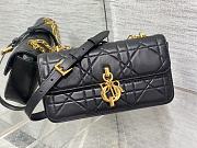DIOR Miss Daisy Mini Bag Black lambskin leather oversized rattan-22x12.5x4cm - 2
