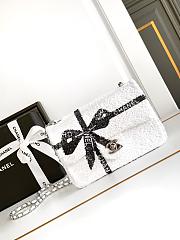 Chanel 24B Sequin Bag White-20x13x6cm - 1