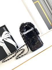 Chanel 24B Sequin Bag Black-20x13x6cm - 4