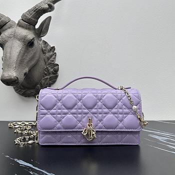 DIOR My Dior Mini Bag Purple lambskin leather -21x11.5x4cm