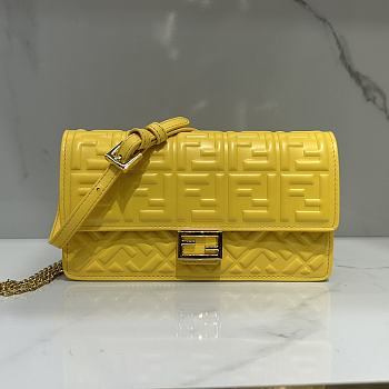 Fendi Wallet On Chain Baguette Yellow-21x11.5x5cm