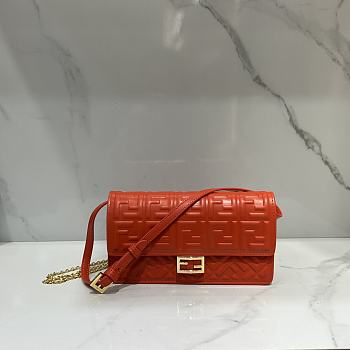 Fendi Wallet On Chain Baguette Red-21x11.5x5cm
