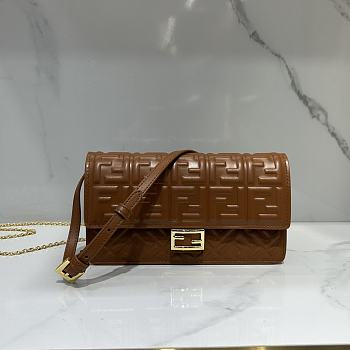 Fendi Wallet On Chain Baguette Brown-21x11.5x5cm 