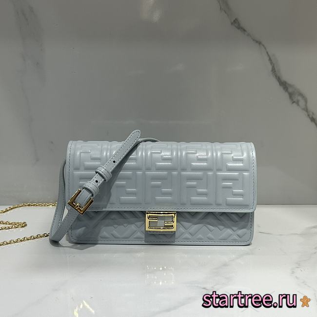 Fendi Wallet On Chain Baguette Light Blue-21x11.5x5cm  - 1