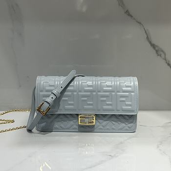 Fendi Wallet On Chain Baguette Light Blue-21x11.5x5cm 