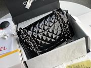 Chanel Classic Flap Patent Leather Bag In Black -25cm  - 4