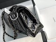 Chanel Classic Flap Patent Leather Bag In Black -25cm  - 5