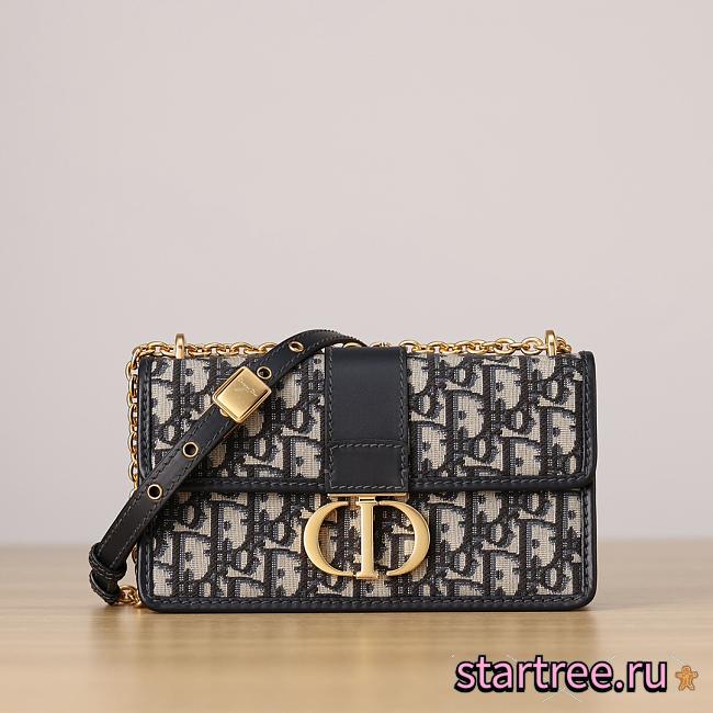 Dior 30 Montaigne East-West Chian Bag Blue Oblique-21 x 12 x 6cm - 1