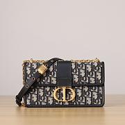 Dior 30 Montaigne East-West Chian Bag Blue Oblique-21 x 12 x 6cm - 1