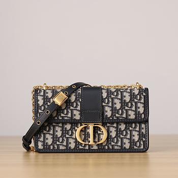 Dior 30 Montaigne East-West Chian Bag Blue Oblique-21 x 12 x 6cm