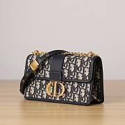 Dior 30 Montaigne East-West Chian Bag Blue Oblique-21 x 12 x 6cm - 3