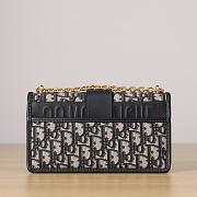 Dior 30 Montaigne East-West Chian Bag Blue Oblique-21 x 12 x 6cm - 4