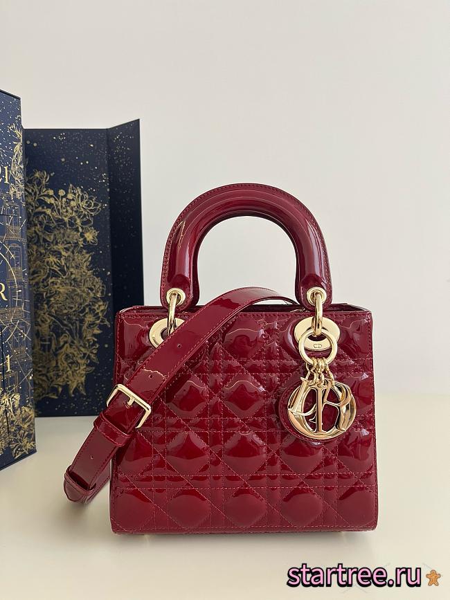 DIOR | Lady My ABCDior Cheey Red Patent bag - 20cm(Same Style) - 1