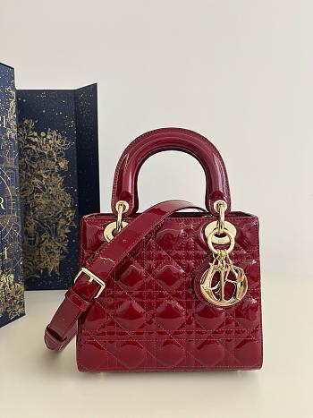 DIOR | Lady My ABCDior Cheey Red Patent bag - 20cm(Same Style)