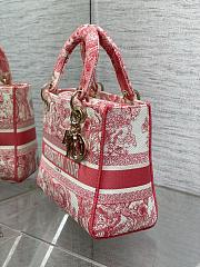 Dior Medium Lady D-Lite Bag Pink- 24 x 20 x 11 cm - 5