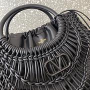 Valentino Allknots Woven Leather Shopper Black - 38x34x7cm - 2
