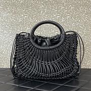 Valentino Allknots Woven Leather Shopper Black - 38x34x7cm - 3