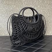 Valentino Allknots Woven Leather Shopper Black - 38x34x7cm - 4