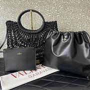 Valentino Allknots Woven Leather Shopper Black - 38x34x7cm - 5