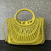 Valentino Allknots Woven Leather Shopper Yellow - 38x34x7 cm - 1