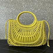 Valentino Allknots Woven Leather Shopper Yellow - 38x34x7 cm - 2