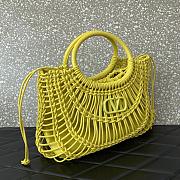 Valentino Allknots Woven Leather Shopper Yellow - 38x34x7 cm - 3