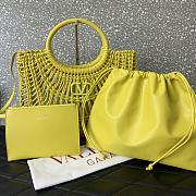 Valentino Allknots Woven Leather Shopper Yellow - 38x34x7 cm - 4