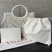 Valentino Allknots Woven Leather Shopper White - 38x34x7cm - 3