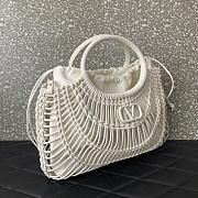 Valentino Allknots Woven Leather Shopper White - 38x34x7cm - 5