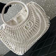 Valentino Allknots Woven Leather Shopper White - 38x34x7cm - 4