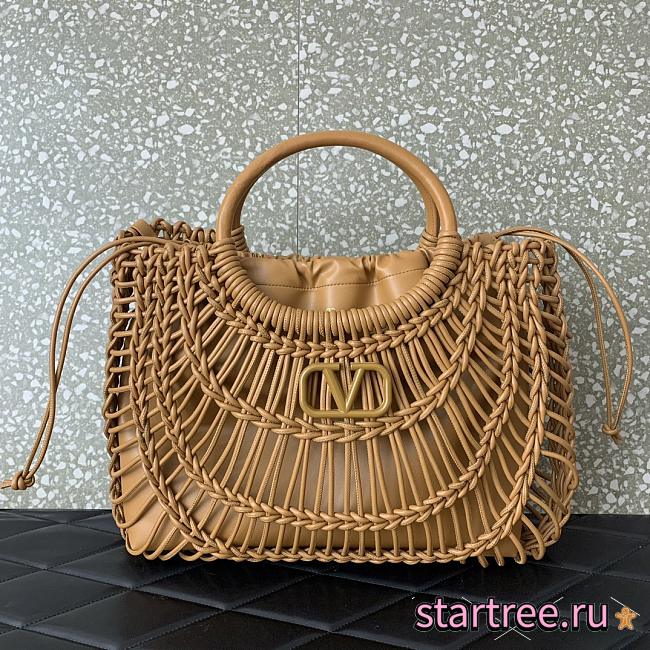 Valentino Allknots Woven Leather Shopper- 38x34x7cm - 1