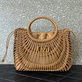 Valentino Allknots Woven Leather Shopper- 38x34x7cm