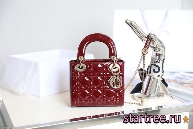 Christian Dior Mini Lady Bag In Patten Leather-17cm - 1