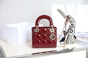 Christian Dior Mini Lady Bag In Patten Leather-17cm