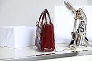 Christian Dior Mini Lady Bag In Patten Leather-17cm - 3