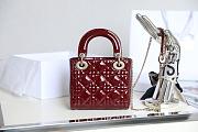 Christian Dior Mini Lady Bag In Patten Leather-17cm - 5
