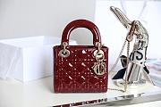 Christian Dior Mini Lady Bag In Patten Leather-17cm - 2