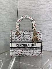 Medium Dioramour Lady D-Lite Bag White fabric-24 x 21 x 12 cm - 4