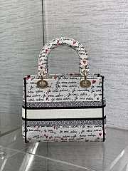 Medium Dioramour Lady D-Lite Bag White fabric-24 x 21 x 12 cm - 2