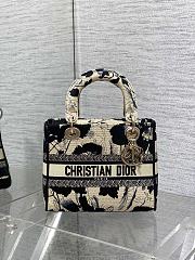 Medium Dioramour Lady D-Lite Bag Beige fabric-24 x 21 x 12 cm - 1