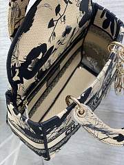 Medium Dioramour Lady D-Lite Bag Beige fabric-24 x 21 x 12 cm - 4